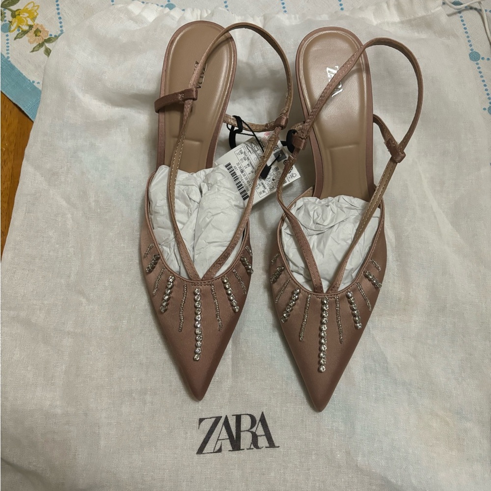 Zara Women's Embellished Slingback Heels